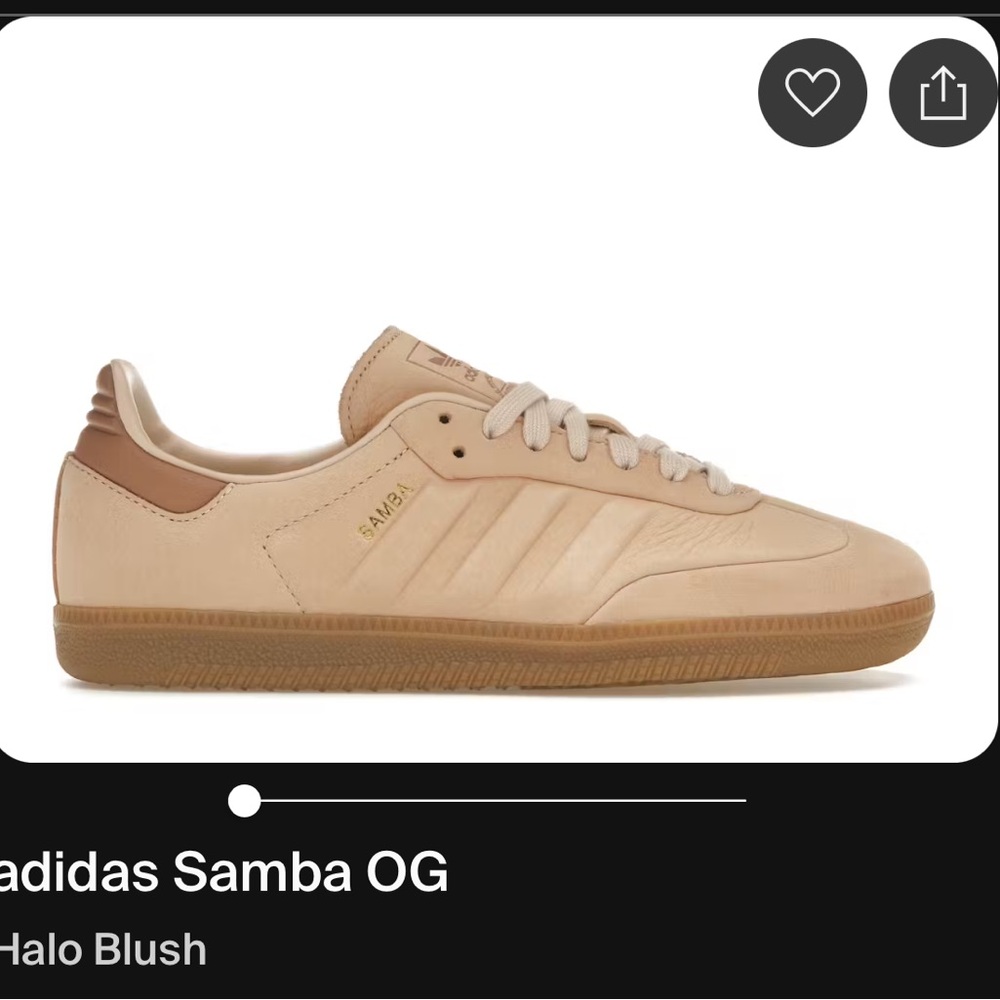 like new adidas leather sambas size 9 halo blush